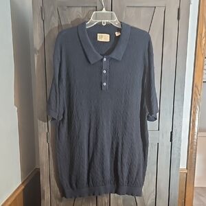Navy Short-Sleeve Knit Polo